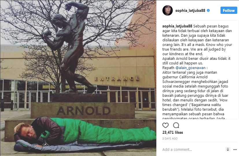 Nggak Peduli Benar atau Salah, Foto Arnold Schwarzenegger Ini Ngajarin Kita Sebuah Pesan Berharga!