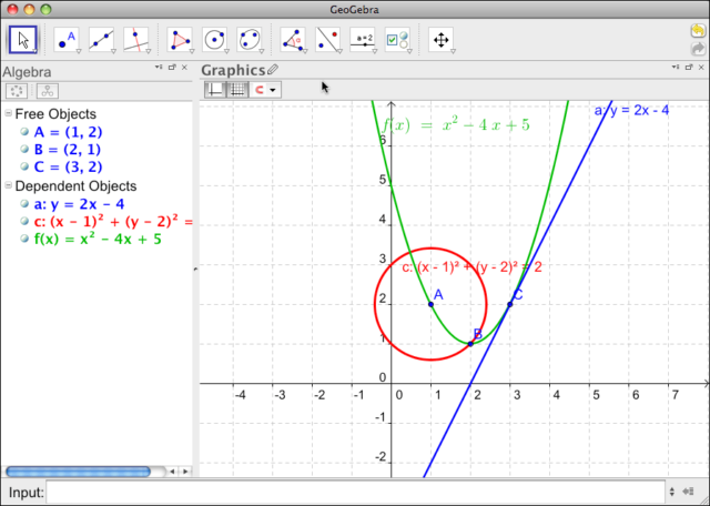 Tampilan Geogebra