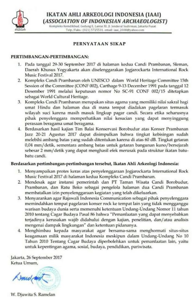 Gelaran Konser Rock di Candi Prambanan Tuai Kecaman Ahli Arkeologi. Situs Budaya Kok Buat Konser?