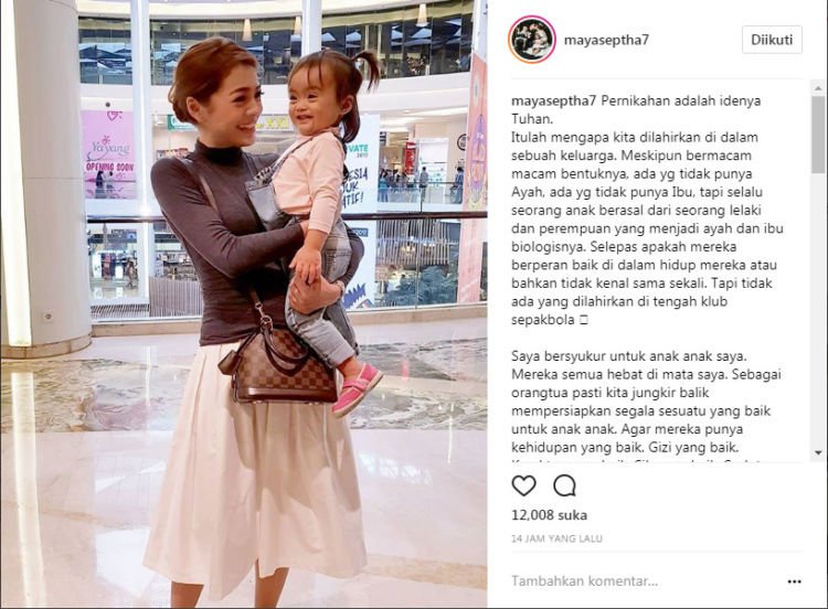 7 Caption Instagram Inspiratif Ala Maya Septha. Dari Soal Seks Pranikah, Memilih Suami, Hingga Masalah Uang!