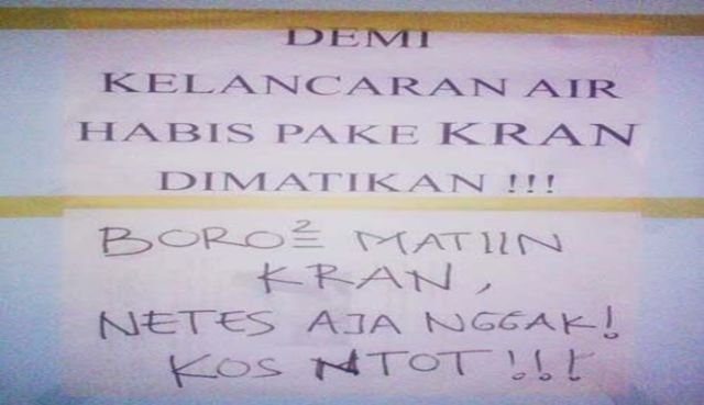 Anak Kos Harusnya Sudah Akrab dengan 15 Tulisan Ini. Mana yang Bikin Panas-Dingin?