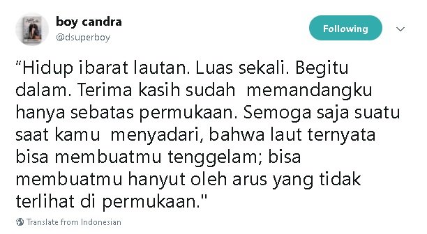 13 Tweet Boy Candra Ini Menyayat tapi Menguatkan, Momen Putus Tak Lagi Sejahanam Dulu