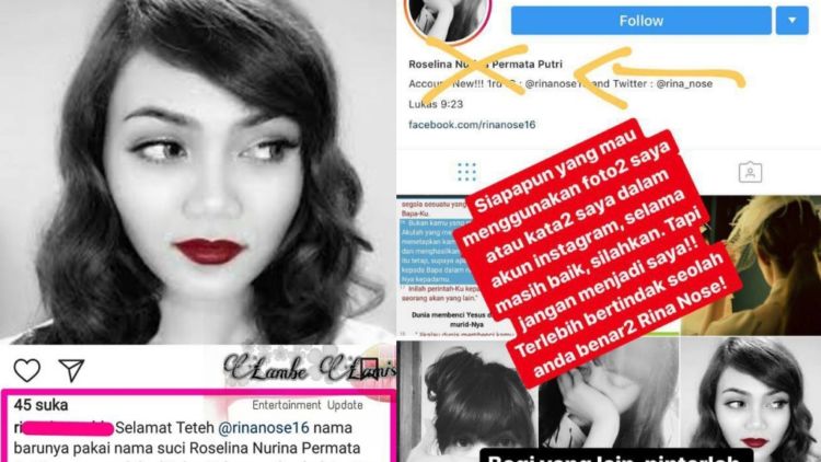 Ada Akun Palsu Rina Nose yang Menyebar Isu-Isu Baru, Awas, Kita Harus Bisa Bedain!