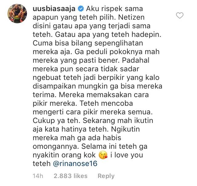 Belain Keputusan Rina Nose yang Lepas Jilbab, Uus Juga Kena Ceramah Warganet. Jadi Serba Salah Deh!