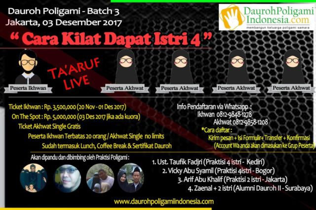 Seminar Kilat Cara Dapat Istri 4 Jadi Perbincangan, MUI Sendiri Sampai Ragukan Tujuan Acara Ini