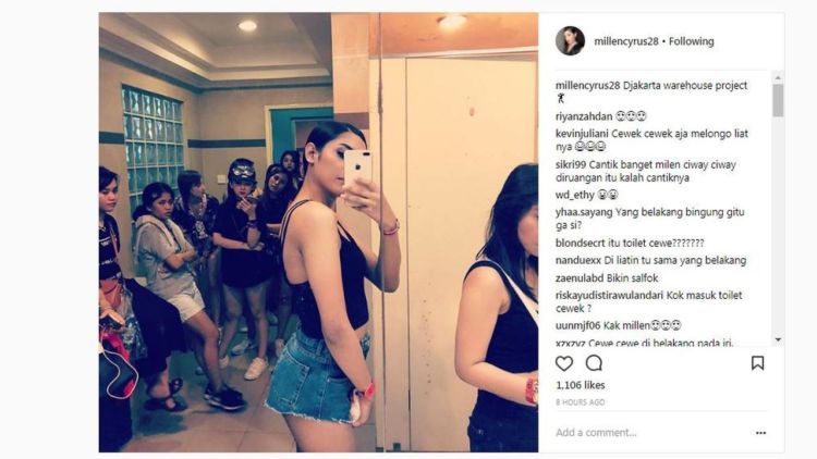 Heboh Foto Selfie Millen Cyrus di Toilet Cewek Saat Acara DWP. Pemakluman Atau Bagaimana Sih?