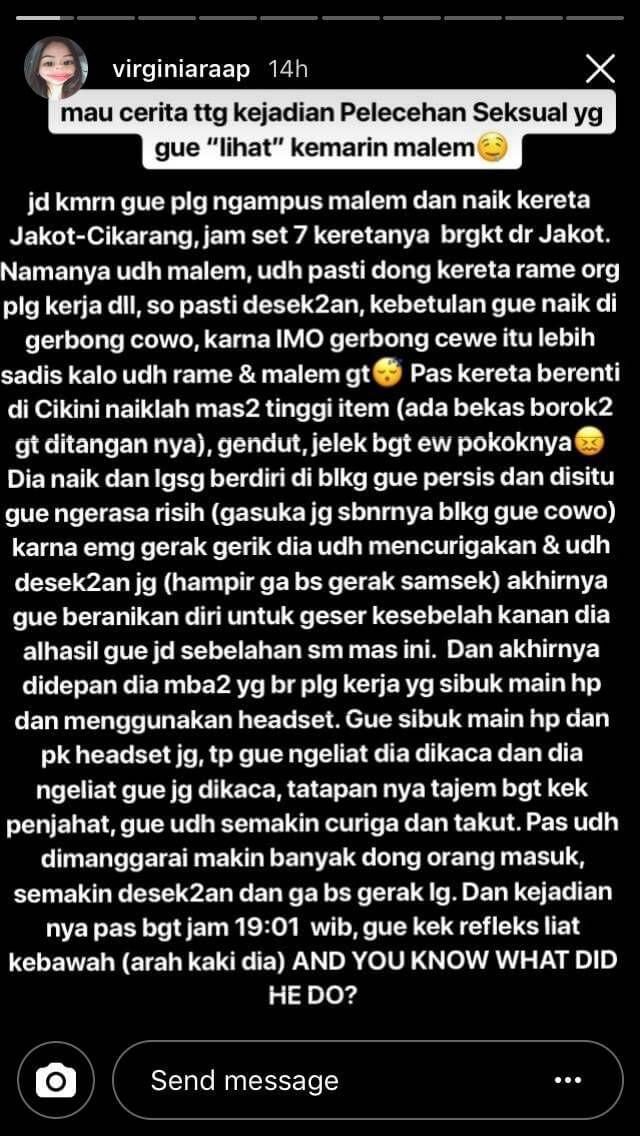 Penjahat Kelamin Semakin Merajalela, Cewek Ini Jadi Saksi Saat Pelaku Beraksi di KRL