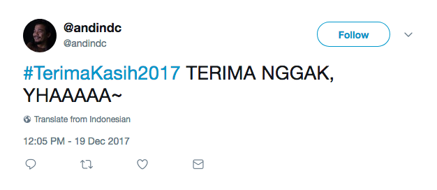 Bukannya Bijak, 14+ Tagar #TerimaKasih2017 Ini Malah Bikin Ngakak. Tahun yang Menyenangkan, Ya?