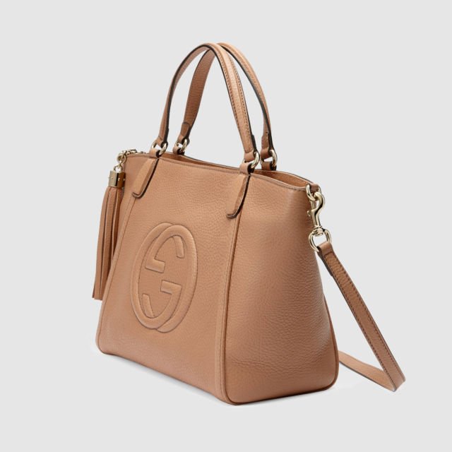 Top-Handle Leather Bag