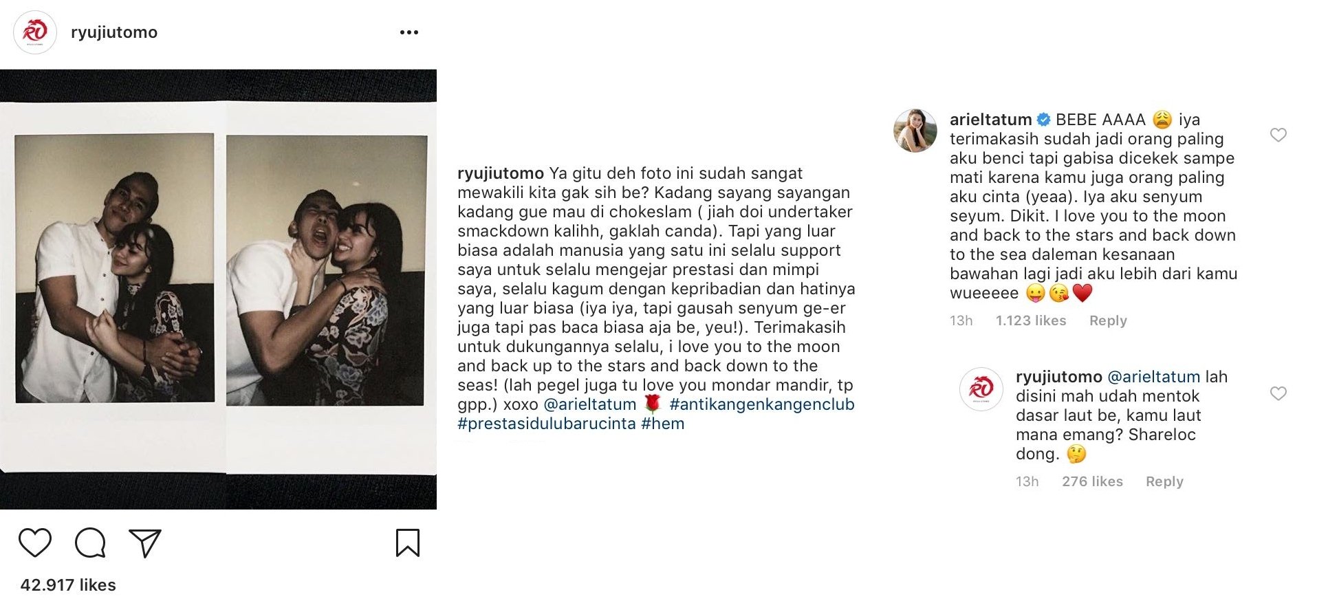 Berbalas Instastories, Ternyata Gaya Pacaran Ariel Tatum-Ryuji Utomo Nggak Beda dengan Kita. Kocak!