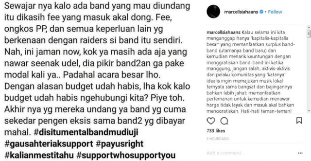 Marcell Siahaan Resah dengan 'Harga Teman' dalam Bermusik. Meski Akrab, Hargai Karya Sewajarnya Dong