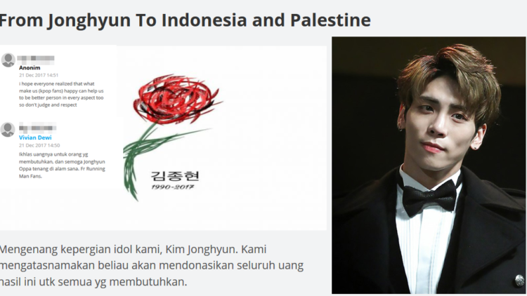 Respons Duka atas Kematian Kim Jonghyun Sempat ‘Direndahkan’, Kpopers Galang Dana untuk Palestina