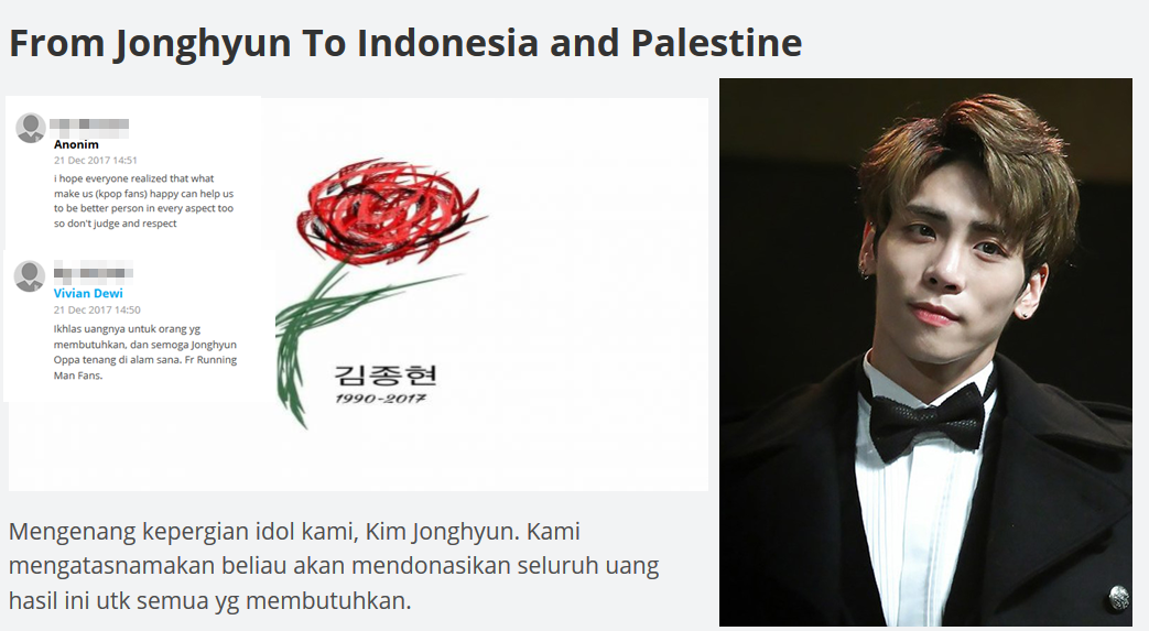 Respons Duka atas Kematian Kim Jonghyun Sempat ‘Direndahkan’, Kpopers Galang Dana untuk Palestina