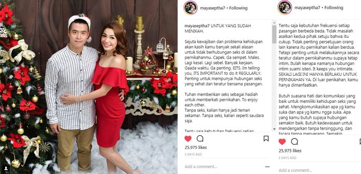 Maya Septha Ungkap Pentingnya Hubungan Intim Suami Istri Secara Teratur dalam Kehidupan Pernikahan. Manfaatnya Terbukti Banyak Lho