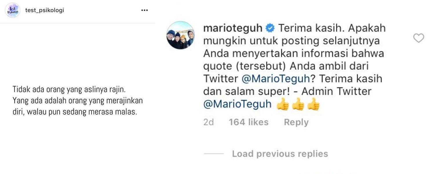 Mario Teguh Kena Semprot Warganet Setelah Ia Minta Akun IG Lain untuk Cantumkan Namanya dalam Quotes