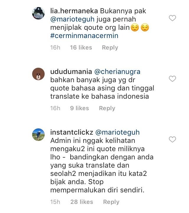 Mario Teguh Kena Semprot Warganet Setelah Ia Minta Akun IG Lain untuk Cantumkan Namanya dalam Quotes