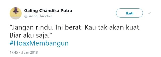 Tak Mau Ambil Pusing Soal Ujaran Kepala BSSN yang Baru, Warganet Usung Tagar #HoaxMembangun. Kocak!