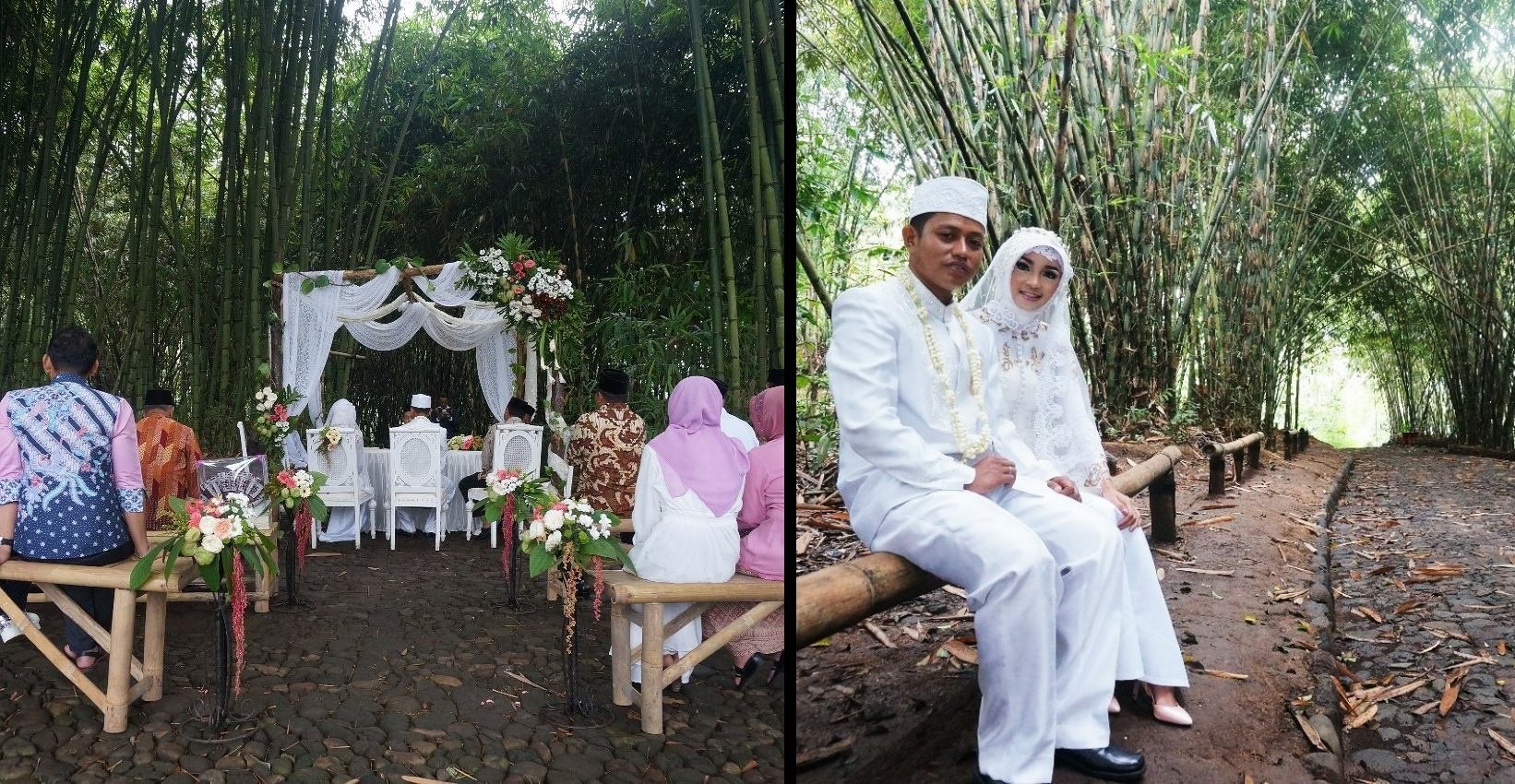 Sensasi Akad & Resepsi di Tengah Kebun Bambu, Terasa Sekali Nuansa Alaminya yang Tradisional dan Guyub