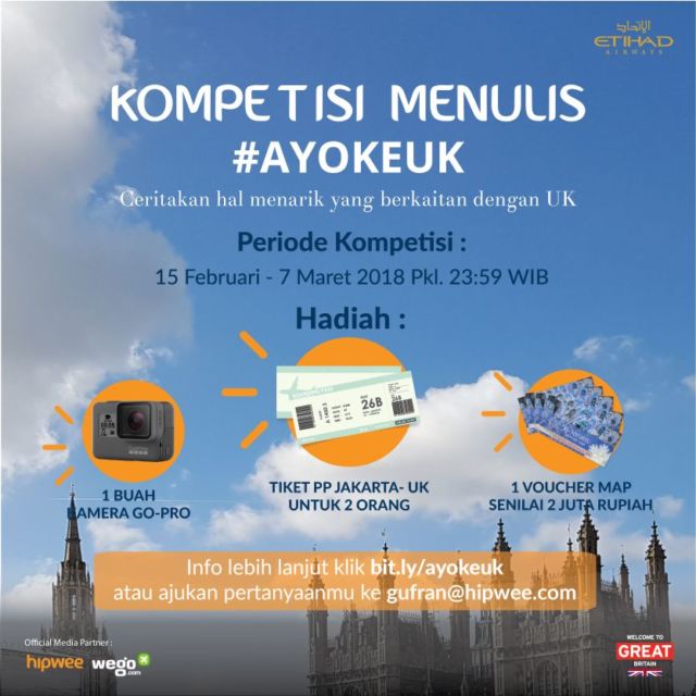 Kenal Lebih Dekat dengan Britain Lewat Kompetisi Nulis Hipwee x Wego Indonesia Berhadiah Total Puluhan Juta Ini, Yuk!