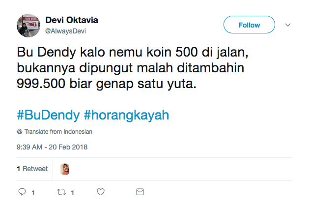 Dari yang Kocak sampai Bijak, Inilah 14+ Kicauan Warganet soal Bu Dendy yang 'Sawer' Pelakor Pakai Duit