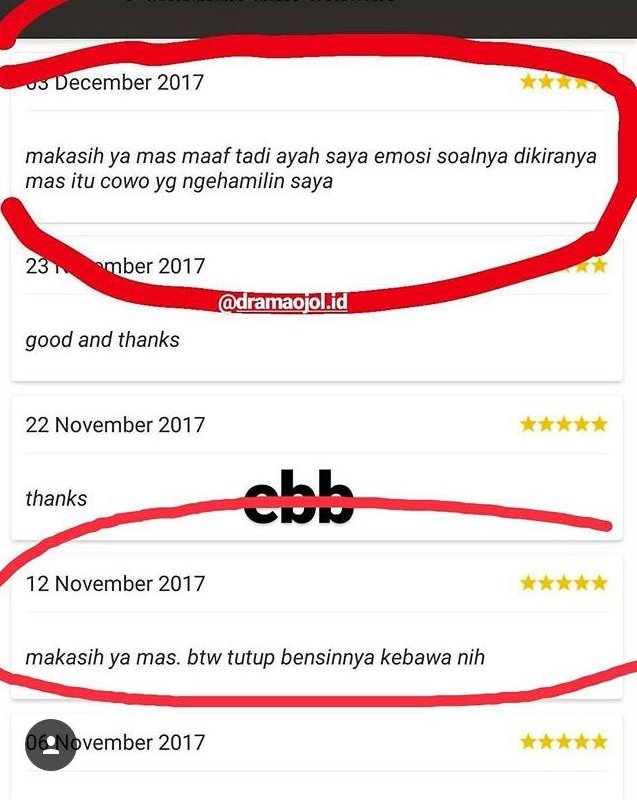 13+ Macam Review Pelanggan Ojek Online. Dari yang Kocak Sampai Bikin Abangnya Kehilangan Pekerjaan