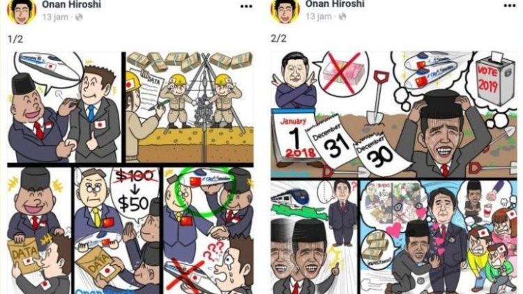 Kartunis Jepang Sindir Jokowi Lewat Komik. Presiden RI Digambarkan ‘Mengemis’ di Depan PM Jepang