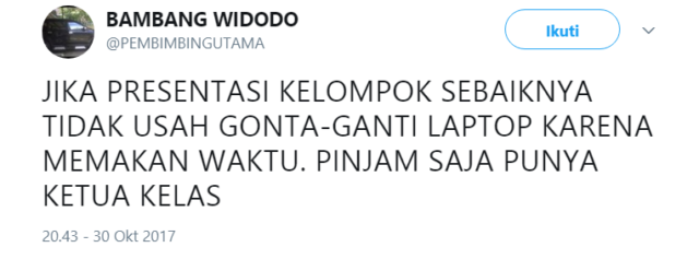 Buat para Mahasiswa, Simak Baik-Baik Twit Bijak dari @PEMBIMBINGUTAMA Ini Kalau Mau Cepat Lulus~