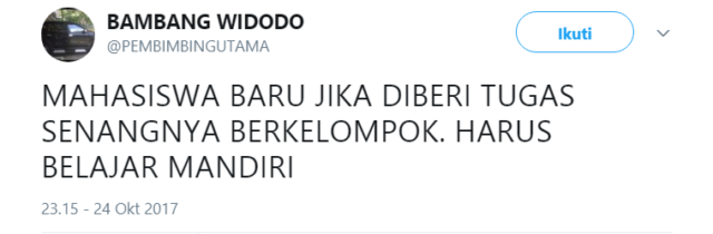 Buat para Mahasiswa, Simak Baik-Baik Twit Bijak dari @PEMBIMBINGUTAMA Ini Kalau Mau Cepat Lulus~