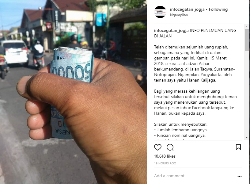 Nemu Uang di Jalan dan Dicari Pemiliknya, Jadi Bukti Bahwa Masih Ada Orang Jujur di Negeri ini. Salut!