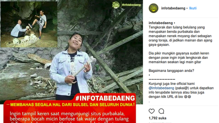 Norak, Traveler Ini Berpose Menginjak-Injak Tulang di Makam Toraja. Jangan Ditiru Deh ya!