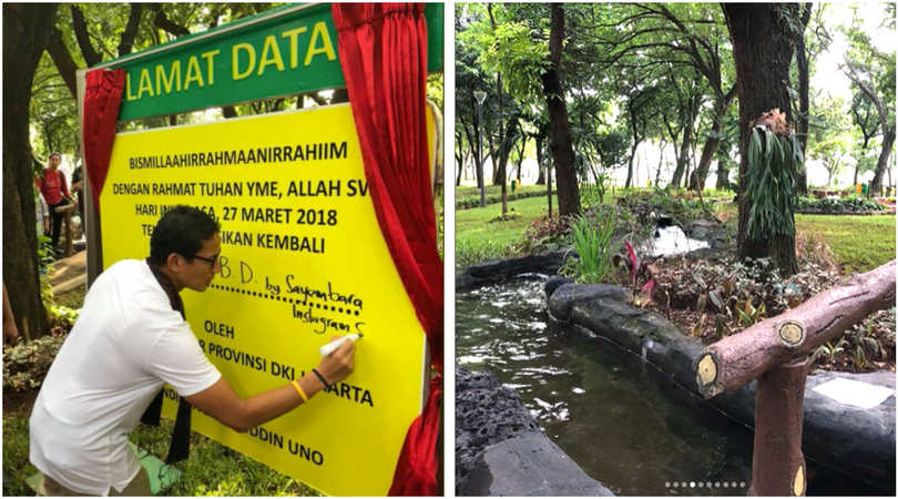 Hore, Sandiaga Uno Resmikan Taman di Barat Monas. Jakarta Punya Taman yang Instagramable Nih!