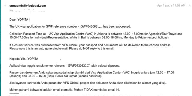 Email dari VFS