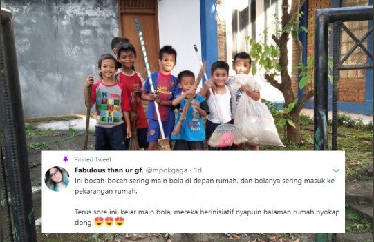 Anak-Anak ini Inisiatif Bersihkan Halaman Rumah Orang Setelah Dipakai Buat Main. Pinter Banget, Kan?