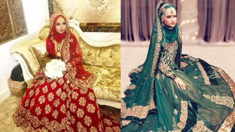 12 Inspirasi Busana Pengantin India Berhijab yang Menawan Hati. Saatnya Tampil Glamor dan Santun Kala Jadi Ratu Sehari