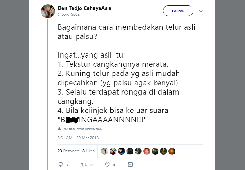 Telur Palsu Kembali Viral, 12 Tanggapan Warganet ini Malah Bikin Ngakak. Sudahlah, itu Cuma Hoaks Lho~