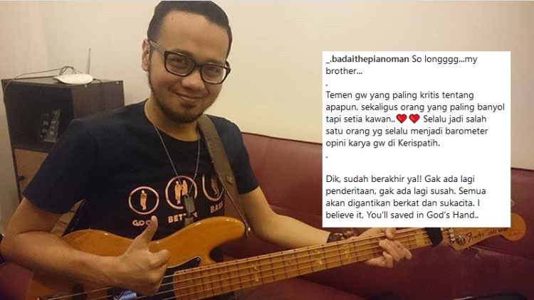 Berita Duka: Dika, Bassist Kerispatih Meninggal Dunia. Padahal 4 Hari Lalu Baru Saja Unggah Wajah yang Ceria