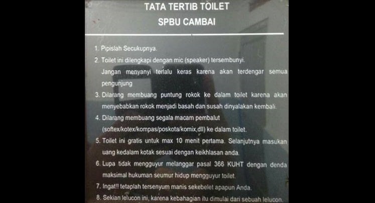 17+ Peraturan Nyeleneh bin Kocak di Toilet ini Pasti Bikin Kamu Geleng-Geleng Kepala Sembari Buang Hajat~