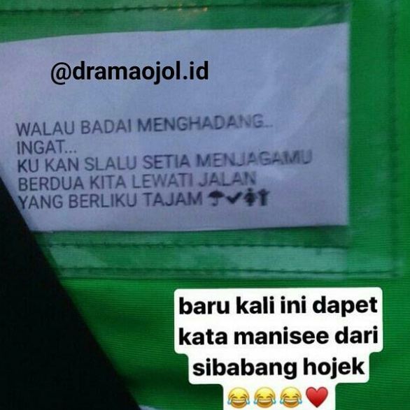 15 Tulisan di Jaket Ojol ini Bikin Penumpang Geregetan. Tapi Lumayan sih buat Hiburan di Jalan :D