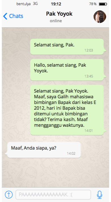 7+ Chat Dosen ini Bikin Mood Lansung Anjlok Sampe Basement. Mana yang Pernah Kamu Alami?