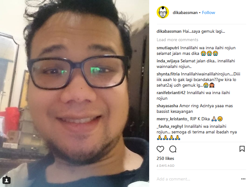 Berita Duka: Dika, Bassist Kerispatih Meninggal Dunia. Padahal 4 Hari Lalu Baru Saja Unggah Wajah yang Ceria