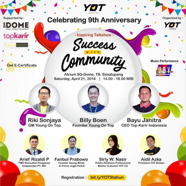 Celebrating Young On Top 9 th Anniversary; Meraih Sukses Bersama Komunitas