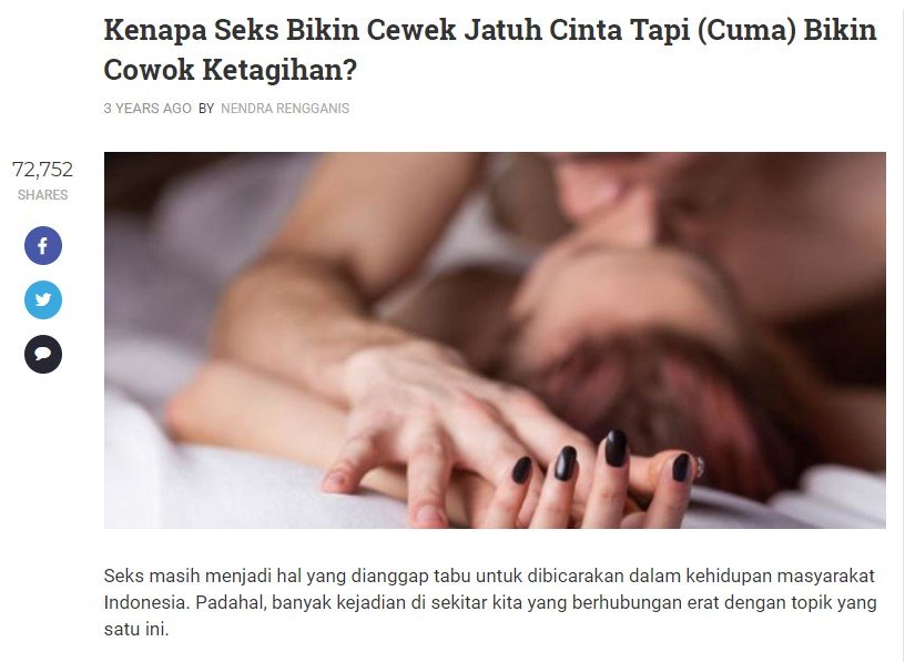 Review Artikel: Saat Seks Hanya Seperti Micin Untuk Cowok Tapi Bikin Cewek Cinta Mati