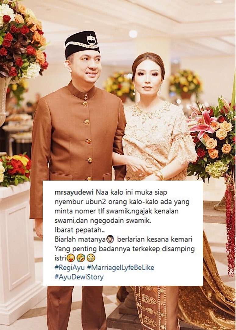 13 Caption Kocak Ayu Dewi Bareng Suami, Meski Sudah Nikah Mesranya Tetap Kayak Zaman Pacaran. Tiru, Ah!