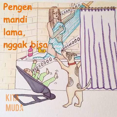 18 Ilustrasi Lucu Perjuangan Ibu Muda yang Baru Punya Momongan. Ternyata Nggak Gampang, Ya?