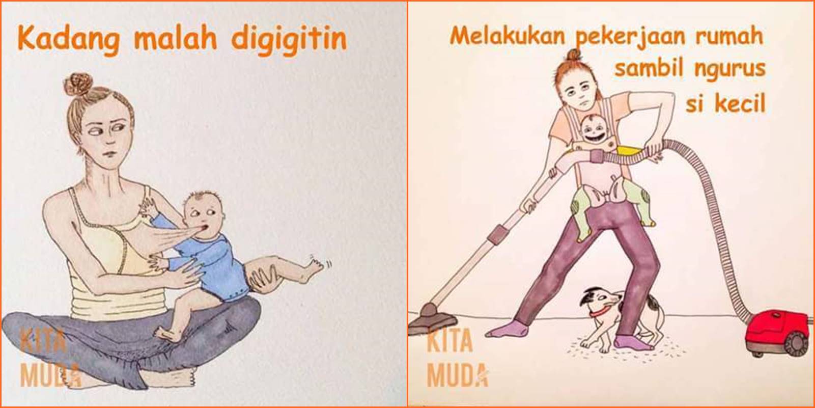 18 Ilustrasi Lucu Perjuangan Ibu Muda yang Baru Punya Momongan. Ternyata Nggak Gampang, Ya?