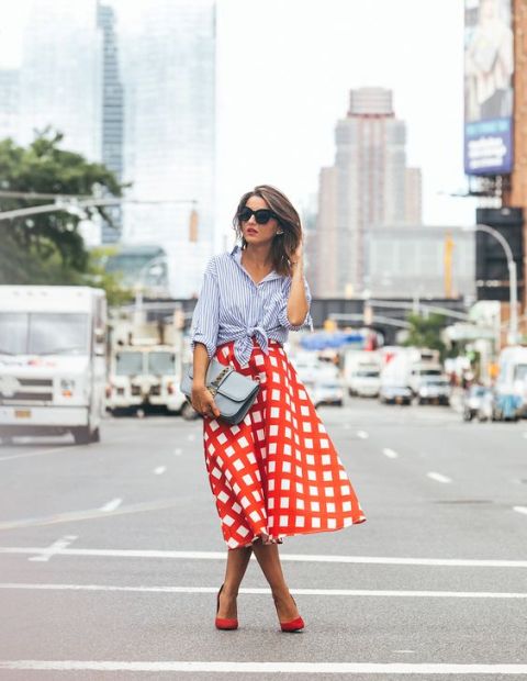 printed midi skirt