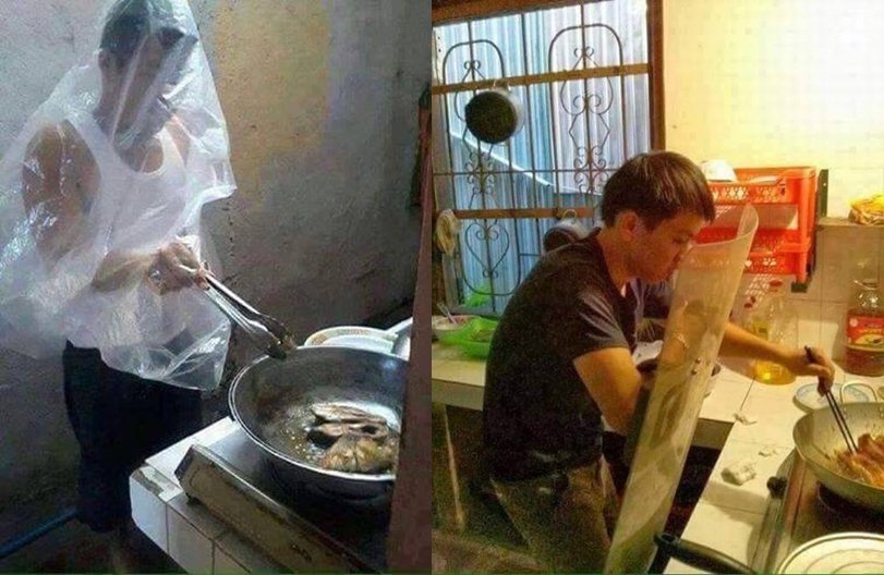 Kocak Abis, 11+ Foto Cowok Memasak ini Memang Bikin Greget. Takut Banget Kena Minyak Panas, Bang?