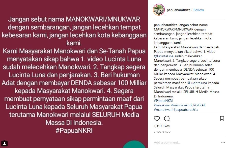 Sering Nggak Dikasih 'Panggung', Lucinta Luna Keceplosan Hina Manokwari. Panjang deh Urusannya~