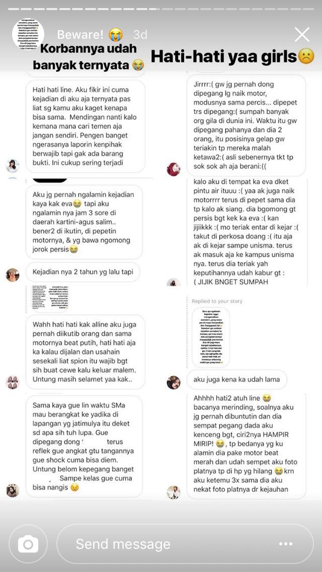 Berbagi Cerita Soal Bapak-Bapak Mesum di Jalan, IG Stories Gadis ini Menguak Banyak Kejadian Serupa