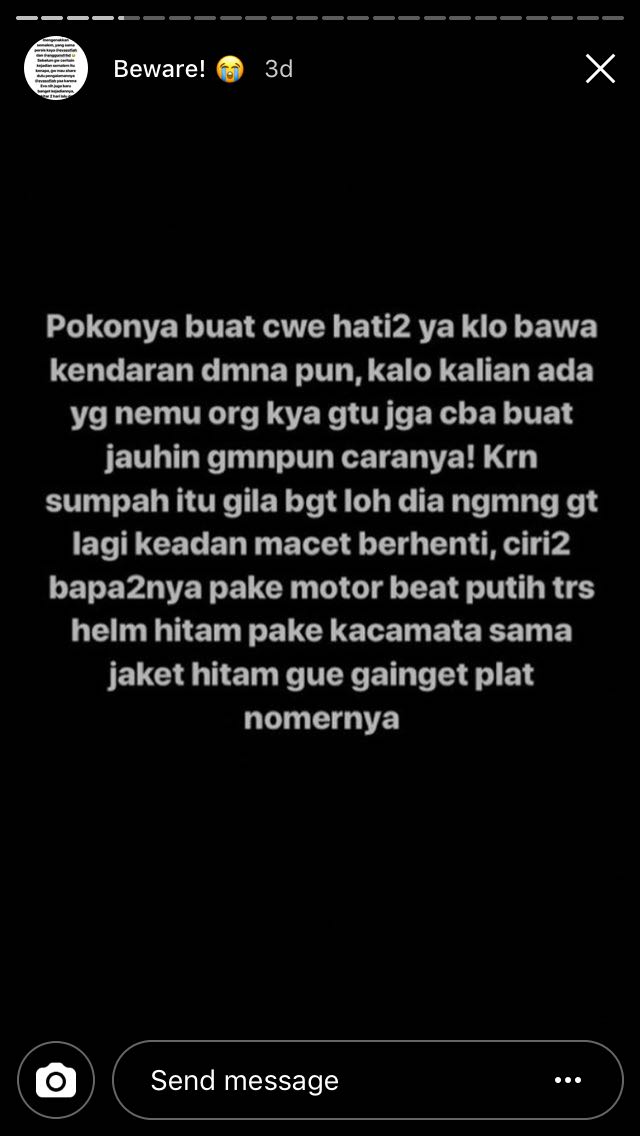 Berbagi Cerita Soal Bapak-Bapak Mesum di Jalan, IG Stories Gadis ini Menguak Banyak Kejadian Serupa